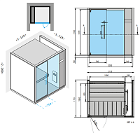 Effegibi One H Хаммам для ниши L.H. 214x171xh226 см, отделка Soft Sand LO 60 01 0010