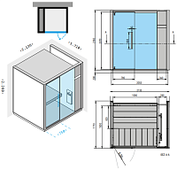 Effegibi One H Хаммам, пристенный L.H. 214x171xh226 см, отделка Soft Sand LO 60 01 0002