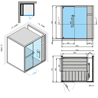 Effegibi One H Хаммам, угловой L.H., SX, 214x171xh226 см, отделка Soft Sand LO 60 01 0006