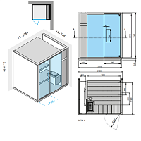 Effegibi One S Сауна угловая R.H., DX, 214x171xh226 см, отделка Soft Sand LO 50 01 0007