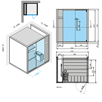 Effegibi One S Сауна уголовая L.H., SX, 214x171xh226 см, отделка Soft Sand LO 50 01 0006