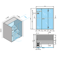 Effegibi Sky 40 Сауна 170x130xh201 см, отделка канадский хемлок SA 55 20 0015