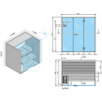 Effegibi Sky 60 Био-Сауна 200x150xh201 см, отделка канадский хемлок BI 55 20 0014