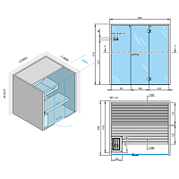 Effegibi Sky 80 Био-Сауна 200x180xh201 см, отделка канадский хемлок BI 55 20 0013