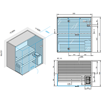 Effegibi Sky Corner 60 Био-Сауна 200x150xh201 см, SX, отделка канадский хемлок BI 55 40 0021