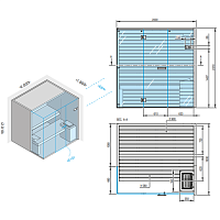 Effegibi Sky Corner 80 Био-Сауна 200x180xh201 см, SX, отделка канадский хемлок BI 55 40 0019
