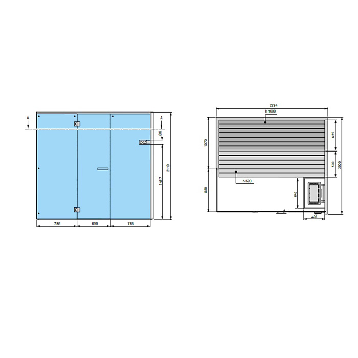 Effegibi Sky Corner Био-Сауна 230x200h211 см, DX, цвет осина термообработанная BI 55 41 0027