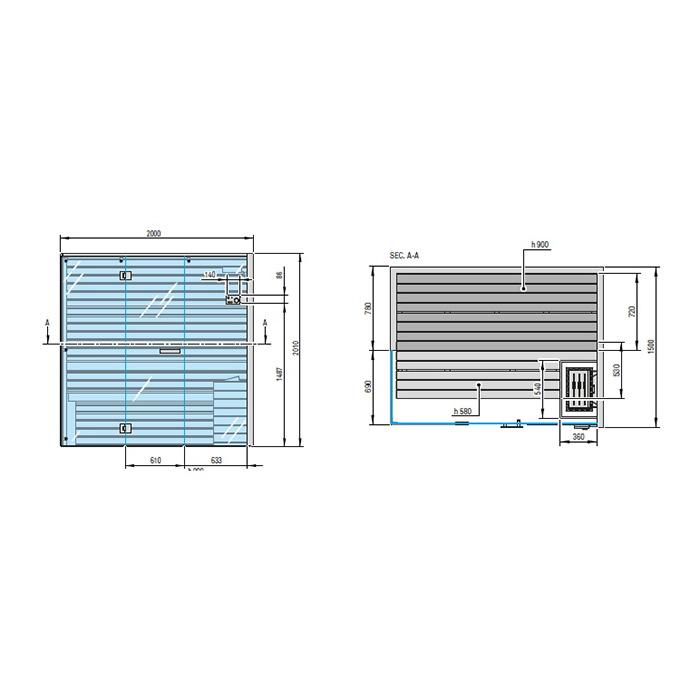 Effegibi Sky Corner Сауна 200x150h201 см, DX, цвет канадский хемлок SA 55 40 0020