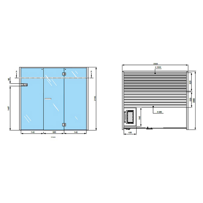 Effegibi Sky Био-Сауна 230x200h211 см, цвет осина термообработанная BI 55 21 0018