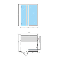 Effegibi Yoku H Glass Хаммам 174x170h214 см, в нишу, цвет осина термообработанная YO 50 11 0001