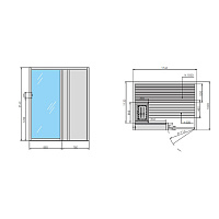 Effegibi Yoku S Door Сауна 174x132h214 см, DX, цвет осина термообработанная SA 70 20 0021