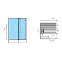 Effegibi Yoku S Glass Био-Сауна 174x170h214 см, DX, цвет термообработанная древесина BI 70 30 0017