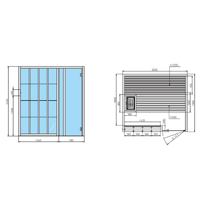Effegibi Yoku S Shelf Био-Сауна 202x180h214 см, SX, цвет черный орех BI 70 10 0008