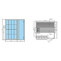 Effegibi Yoku S Shelf Био-Сауна 202x180h214 см, SX, цвет черный орех BI 70 10 0008