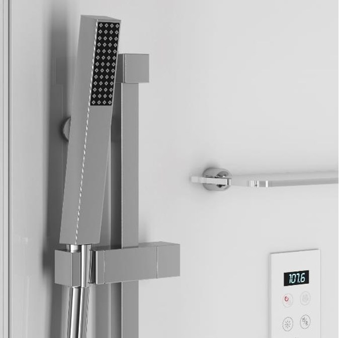 Jacuzzi Bali Душевая кабина, 120x80xh220 см, установка в любой угол, цвет белый/хром BAL12220120