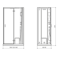 Jacuzzi Cloud 120 Base Душевая кабина, 120x80xh220 см, Dx, цвет белый/хром 9448-300A Dx