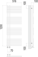 Terminus Астра Полотенцесушитель водяной для гвс 51,6x120h, цвет без покрытия 4670078530509