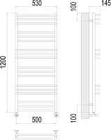 Terminus Соренто Полотенцесушитель водяной для гвс 53x120h, цвет без покрытия 4670078530851