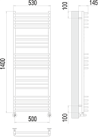Terminus Соренто Полотенцесушитель водяной для гвс 53x140h, цвет без покрытия 4670078530868