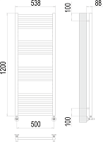 Terminus Альба Полотенцесушитель водяной для гвс 53,8x120h, цвет без покрытия 4670078530462