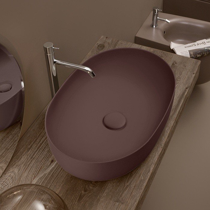Kerasan Nolita Раковина чаша 60x40x15h см, без перелива, цвет: Borgogna matt 534375