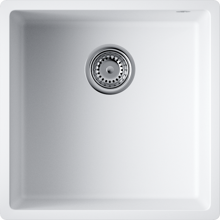 Omoikiri Bosen 44-U-WH Кухонная мойка Tetogranit 44x44 см, цвет: белый 4993598
