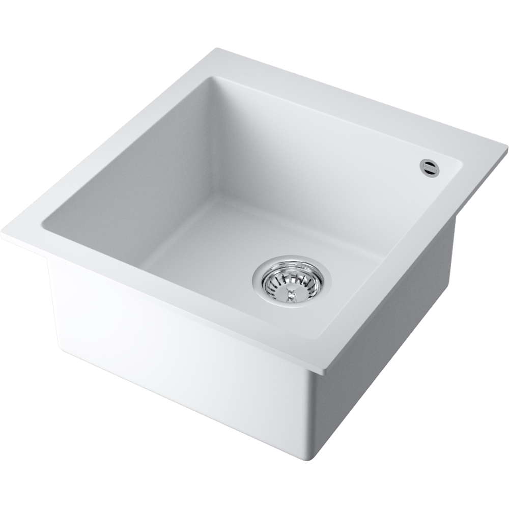 Omoikiri Bosen 47-WH Кухонная мойка Tetogranit 47x50 см, цвет: белый 4993589