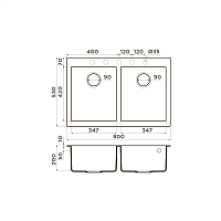 Omoikiri Bosen 80-2-WH Кухонная мойка Tetogranit 80x53 см, цвет: белый 4993839