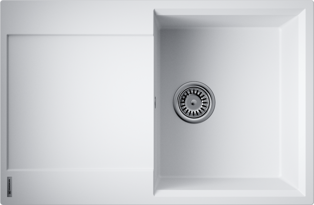 Omoikiri Daisen 78T-WH Кухонная мойка Tetogranit 78x51 см, цвет: белый 4993522