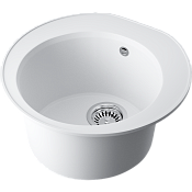 Omoikiri Miya 50-R-WH Кухонная мойка Tetogranit 50,5x49 см, цвет: белый 4993506