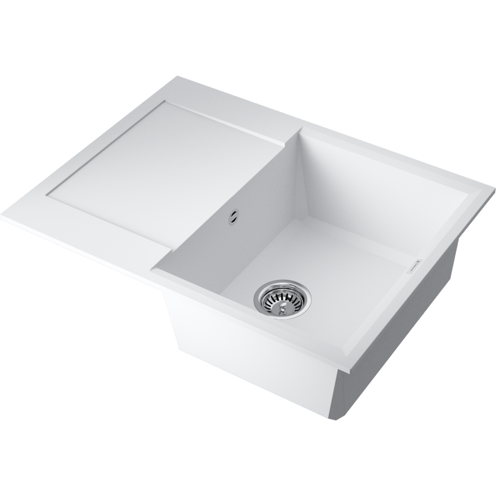 Omoikiri Sakaime 68-WH Кухонная мойка Tetogranit 68x50 см, цвет: белый 4993126