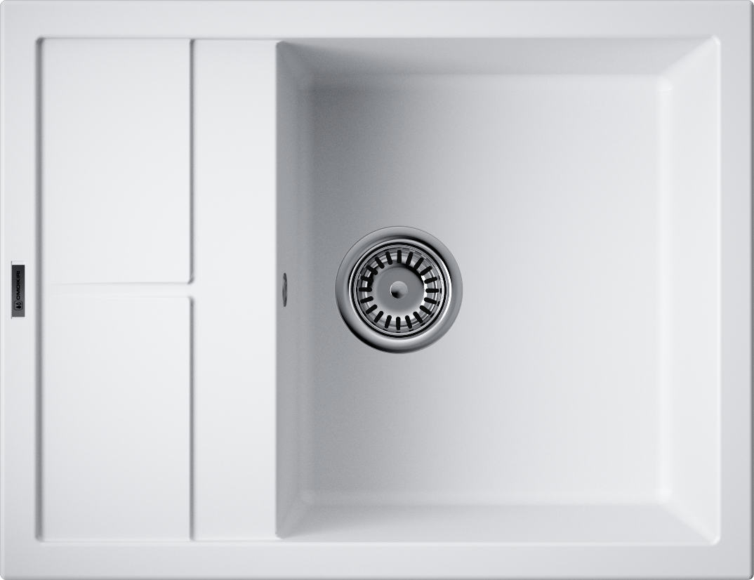 Omoikiri Sumi 65-WH Кухонная мойка Tetogranit 65x50 см, цвет: белый 4993673