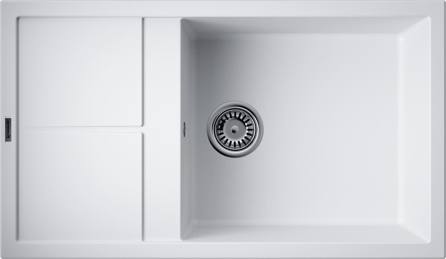 Omoikiri Sumi 86-WH Кухонная мойка Tetogranit 86x50 см, цвет: белый 4993649
