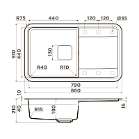 Omoikiri Tasogare 86-BE Кухонная мойка Artgranit 86x51 см, цвет: ваниль 4993455