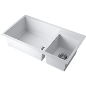 Omoikiri Tedori 86-2-LB-WH Кухонная мойка Tetogranit 86x50 см, цвет: белый 4993935