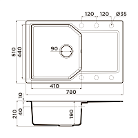 Omoikiri Yonaka 78-SA Кухонная мойка Artgranit 78x51 см, цвет: бежевый 4993709