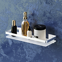 Am.Pm Sense L Полка стеклянная 32x13 см, подвесная, стекло матовое, цвет: серебро A7455100