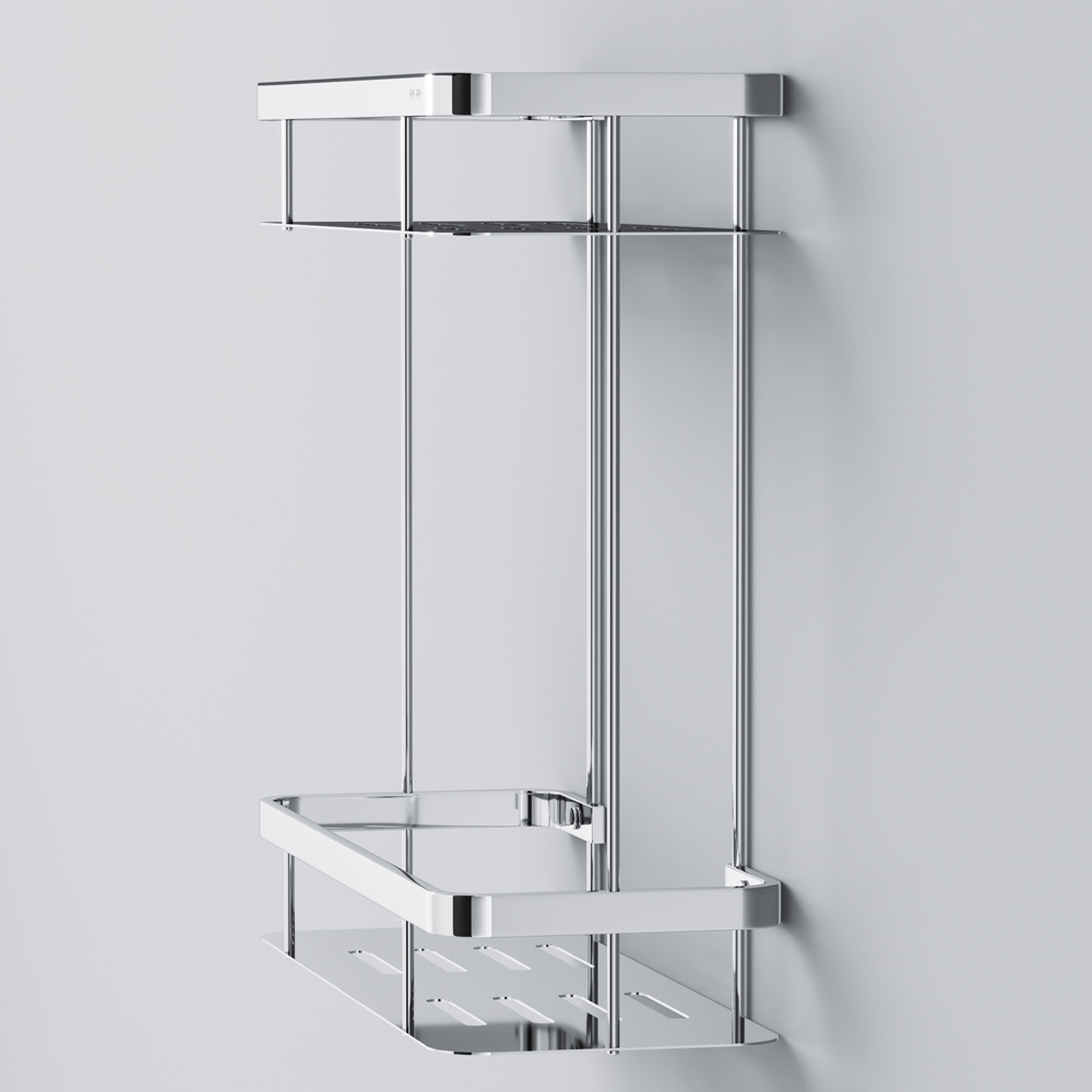 Am.Pm Sense L Полка подвесная 34,5 см, двухъярусная, цвет: хром глянцевый A7453200