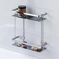 Am.Pm Sense L Полка подвесная 34,5 см, двухъярусная, цвет: хром глянцевый A7453200