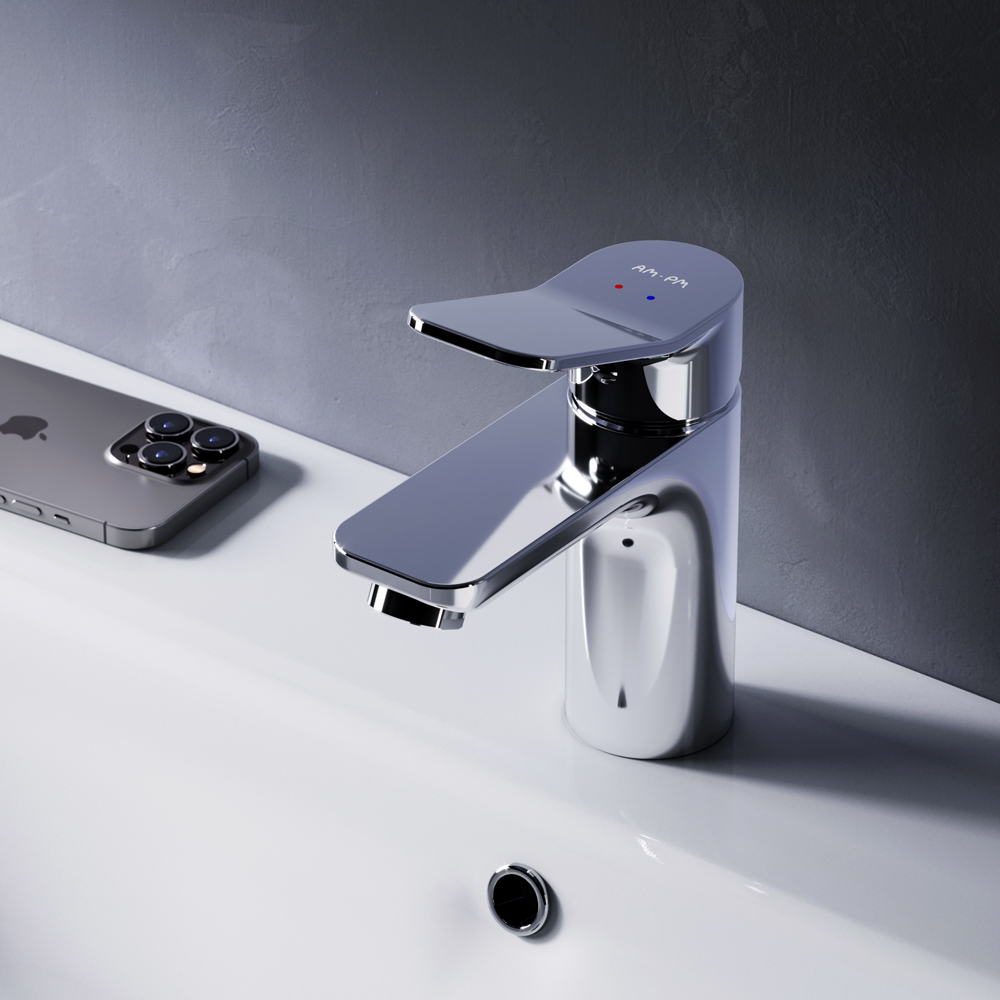 Am.Pm X-Joy Смеситель для раковины на 1 отверстие, без д/к, длина излива 10 см, цвет: хром глянцевый F85A02100