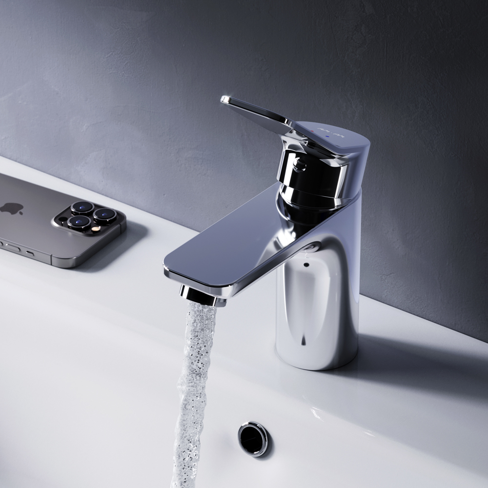 Am.Pm X-Joy Смеситель для раковины на 1 отверстие, без д/к, длина излива 10 см, цвет: хром глянцевый F85A02100