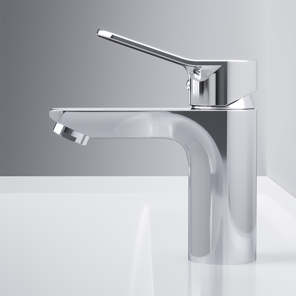 Am.Pm X-Joy Смеситель для раковины на 1 отверстие, без д/к, длина излива 10 см, цвет: хром глянцевый F85A02100