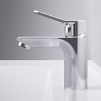 Am.Pm X-Joy Смеситель для раковины на 1 отверстие, без д/к, длина излива 10 см, цвет: хром глянцевый F85A02100