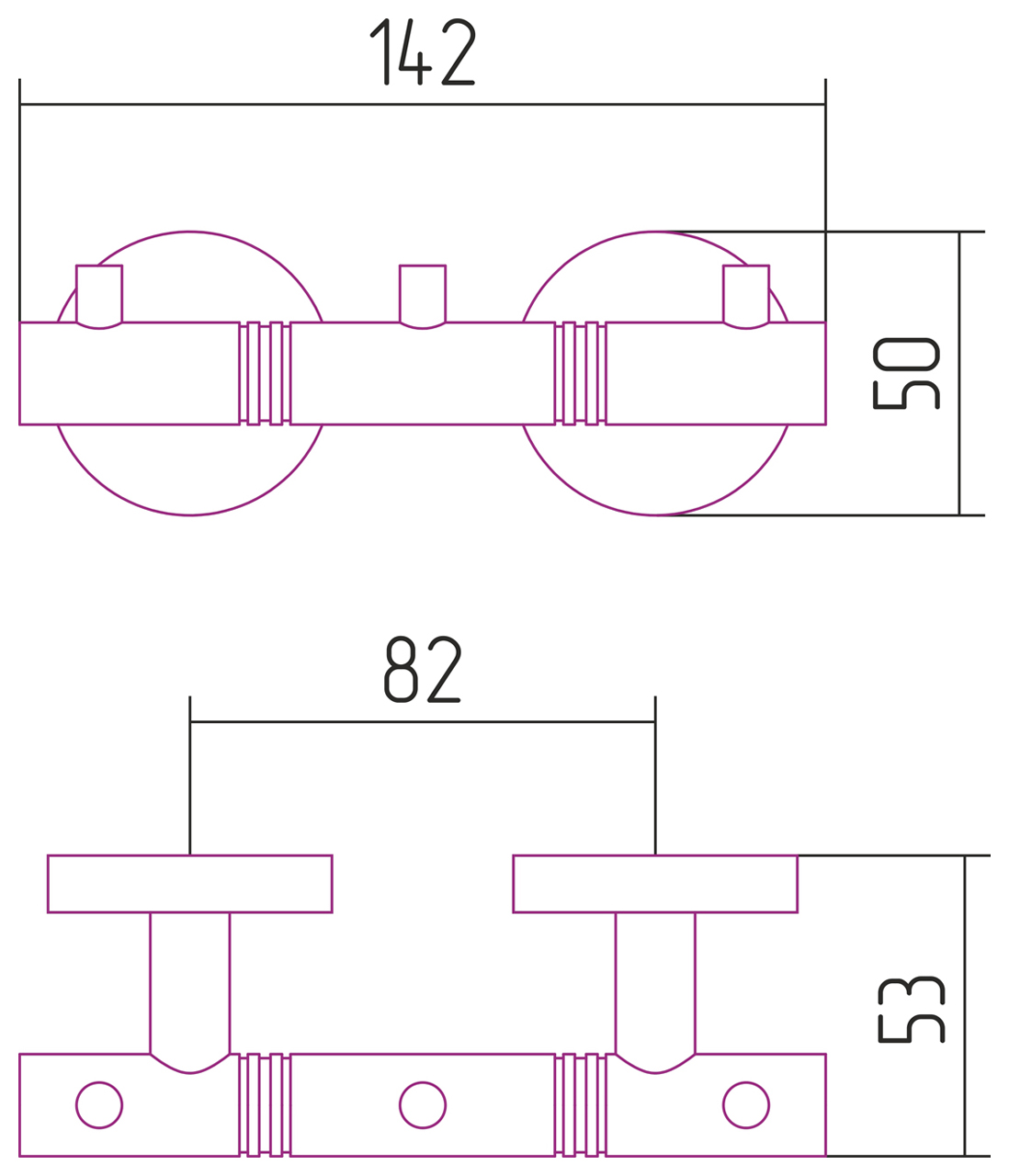 Сунержа Каньон Вешалка подвесная 14,2 см, 3 крючка, цвет: золото 03-3000-1003