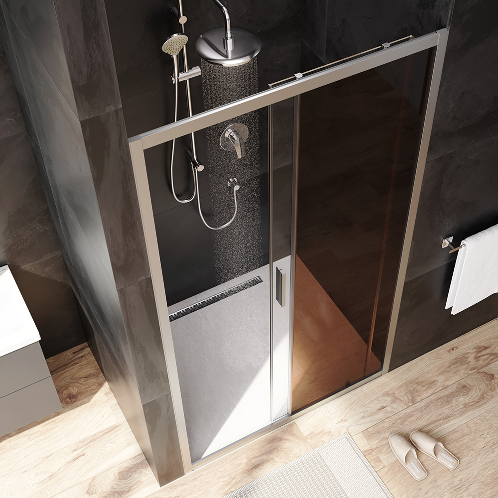 Am.Pm Gem Дверь душевая 110х195, стекло бронзовое, цвет: хром матовый W90G-110-1-195MBr