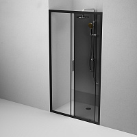 Am.Pm Gem Дверь душевая 110х195, стекло тонированное, цвет: черный матовый W90G-110-1-195BG