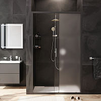 Am.Pm Gem Дверь душевая 120х195, стекло матовое, цвет: черный матовый W90G-120-1-195BM