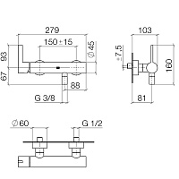 Dornbracht Imo Смеситель для душа, настенный, цвет: платина матовая 33301670-06