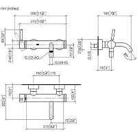 Dornbracht Meta Смеситель для ванны, настенный, цвет: хром 33200660-00