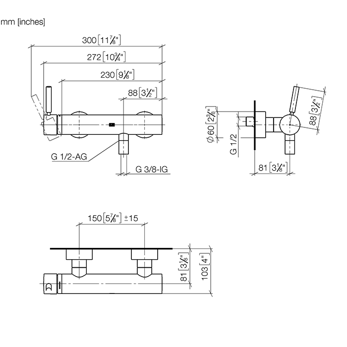 Dornbracht Meta Смеситель для душа, настенный, цвет: хром 33300660-00